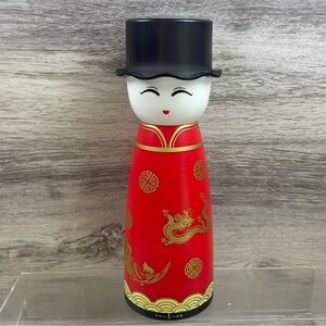 Asian Chopsticks Or Straw Holder With Directions In Non English 11” Tall